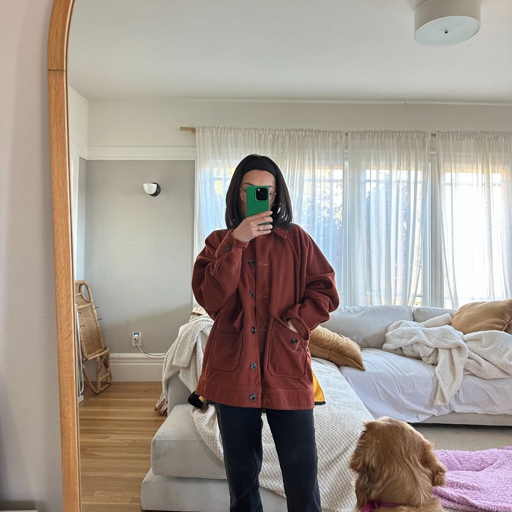 Burnt Orange Urban Outfitters Fleece Shacket